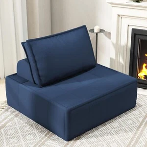 35" Modular Sectional Sleeper Sofa - Adjustable Backrest, Corduroy, Small Spaces - Picture 1 of 13