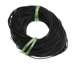 LEDERBAND 2,5mm Schwarz Lederschnur Leder Schnur Basteln Rindsleder Meterware - Bild 1 von 2