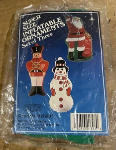 Vintage Weihnachten aufblasbare Ornamente 12" 3er Set Neu aus altem Lagerbestand - Bild 1 von 2