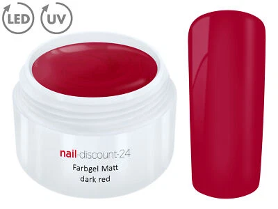 UV GEL Farbgel MATT LOOK Gel DARK RED French Color Mattes Finish Versiegler Rot - Bild 1 von 3