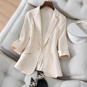 Damen Blazer Jacke Anzug Oberteil Hemd Formell Mantel Freizeit Arbeiten Büro Business - Bild 1 von 16