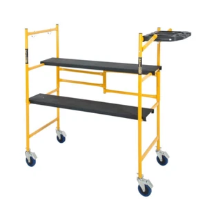 Rolling Scaffold Ladder Platform 500 lb Load Capacity Work Bench Indoor Folding - Picture 1 of 2