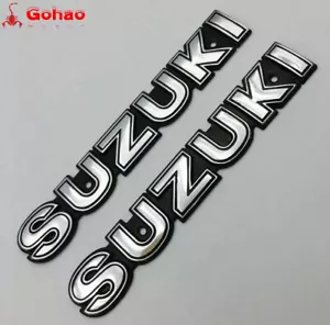 GS300 GS450 GS550 GS650 GS850 GS1000 GS1100 GSX750 Metal Fuel Oil Tank Emblem 2x - Picture 1 of 5