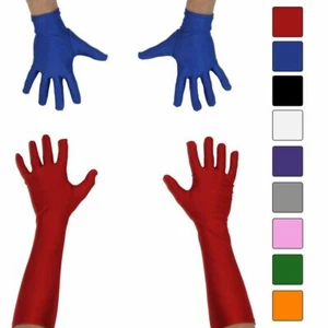 Choose Color Adult Unisex Superhero Long Costume Accessory Gloves - Picture 1 of 12