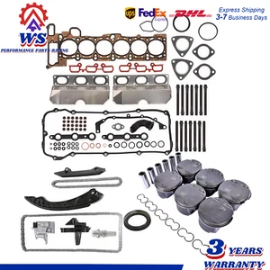 For 01-06 3.0 BMW M54 B30 X3 Head Gasket Set Bolts Piston Set Timing Chain Kit - Foto 1 di 16
