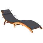 Garden Sun Lounger With Cushion Solid Wood Acacia Vidaxl