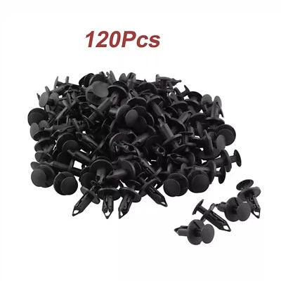 120PCS 8mm Bumper Clips Retainer Auto Car Plastic Rivets Fastener Fender Push - Изображение 1 из 4