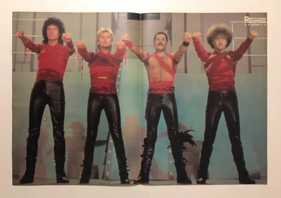 Vintage Queen Freddy Mercury Poster DIN A3 41 x 28 cm Rennbahn Express Bravo  - Bild 1 von 1