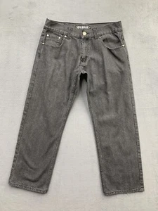 Vintage Old Skool Denim Jeans Men's Size 36X28 Black Hip Hop Skater 100% Cotton - Picture 1 of 16
