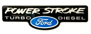 POWERSTROKE TD EMBLEM BLUE OVAL BLACK/SATIN - Picture 1 of 2