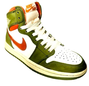 Zapatillas Nike Air Jordan 1 Retro Hi OG Craft Celadon Naranja Oliva 4Y FB9934-300 - Imagen 1 de 17