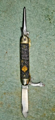 Vintage BSA Cub Scout BLUE Folding Pocket Knife Camillus New York 3 Blade USA - Image 1 of 4