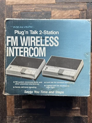 Retro Radio Shack Realistic Plug’n Talk Intercom Set Vintage 2-Station 43-212A - Image 1 of 4