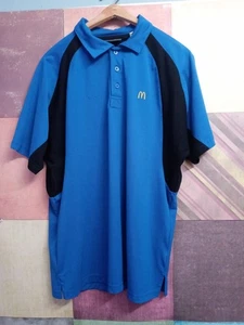 McDonald's Employee Polo Shirt M Blue Black RMHC Ronald McDonald House Charities - Picture 1 of 7