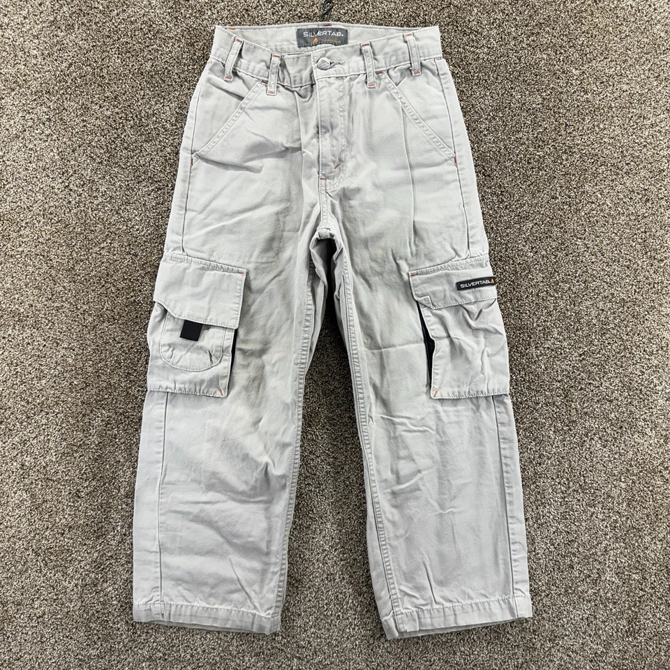 Vintage SilverTab Levi’s Youth Size 12 Khaki Cargo Utility Pants  - Image 1 of 4