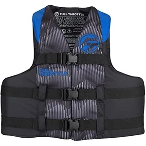 Full Throttle Adult Nylon Life Jacket - L/XL - Blue/Black - Picture 1 of 1