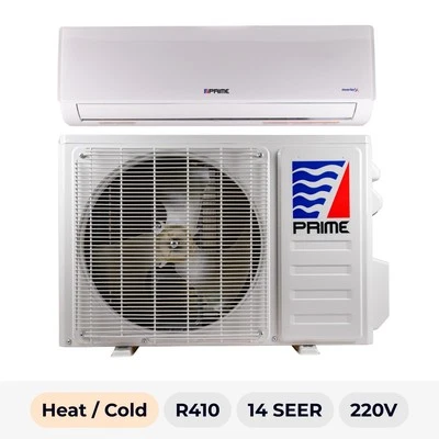 18000 BTU MINI SPLIT AC HEAT PUMP DUCTLESS PRIME WIFI 14 SEER 220V W/INSTALL KIT - Image 1 of 4