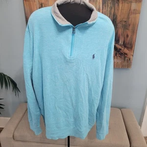 Polo Ralph Lauren Men's Double-Knit Mockneck Quarter-Zip Pullover Men's Large - Picture 1 of 3