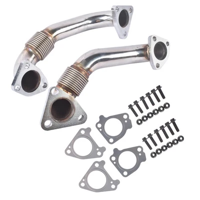 Set of 2 Up Pipes for GMC Sierra Chevy Silverado 2500 HD 3500 6.6L 2001-2004 New - Image 1 of 4