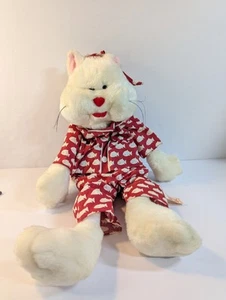 Sweet Stuff Vintage selten Kätzchen Katze Dösen Plüsch Stofftier Reißverschluss Kleidung/PJ Tasche mit Schlafanzug - Bild 1 von 6