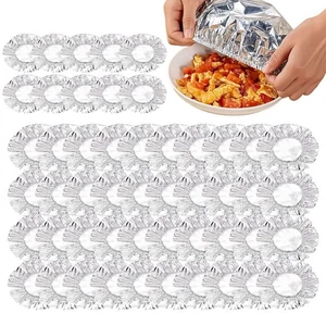 50 Pezzi Foglio di Alluminio Coperchio Isolante Alimentare, Foglio di Alluminio Riutilizzabile - Foto 1 di 12