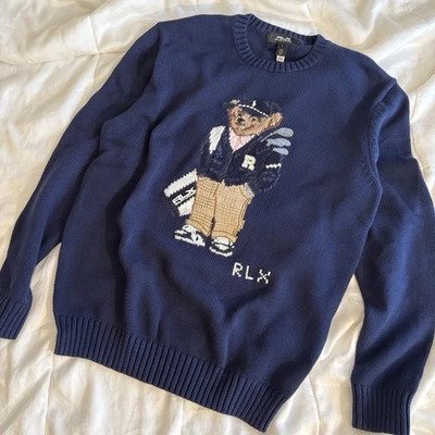 Suéter tejido Polo Bear Ralph Lauren para hombre grande edición de golf RLX Foto 1 de 4