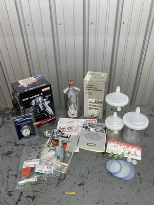 NEW SATA jet 4000 B HVLP / Aluminum Cup 096685 / SHARPE Valve Gauge 2210 & more  - Image 1 of 4