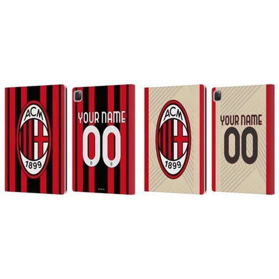 CUSTOM PERSONALISED AC MILAN 2022/23 KIT LEATHER BOOK WALLET CASE FOR APPLE iPAD - Image 1 of 4