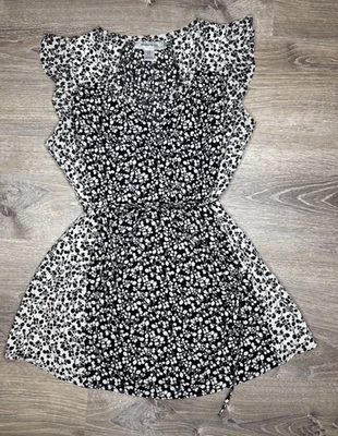 Motherhood Maternity Black White Tie Waist Flutter Sleeveless Top Shirt Medium - Image 1 of 4