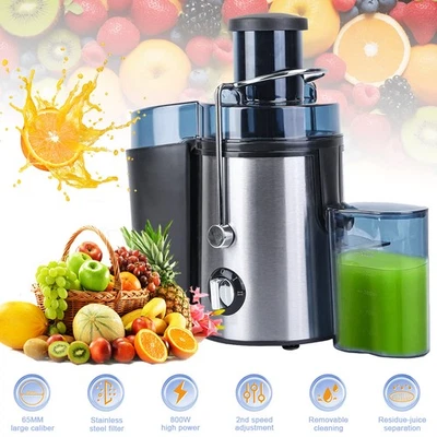Máquina exprimidora centrífuga 1000W extractor de jugos boca ancha para frutas, verduras Foto 1 de 4