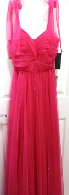 NWT City Triangle Womens Juniors Ball Gown Sz 5 Hot Pink Shimmery Prom Event NEW - Image 1 of 4