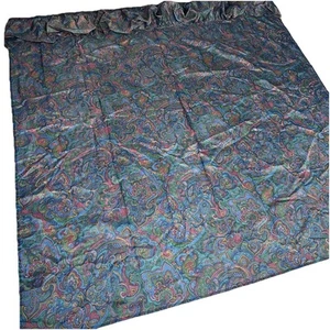 Vintage Retro Paisley Blue Shower Curtain USA Ruffle Green Pink Flower Power 70s - Picture 1 of 16