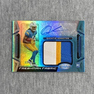 2023 Panini Certified Quentin Johnston Freshman Fabric RPA /49 3 Color Patch - Picture 1 of 3