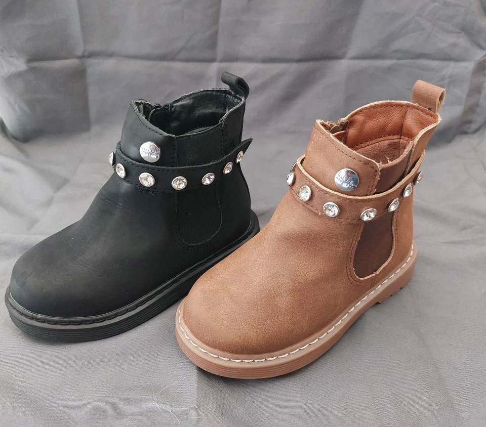 Botas Nicole Miller NY de gamuza sintética negras o marrones para niña pequeña talla 7 Foto 1 de 1