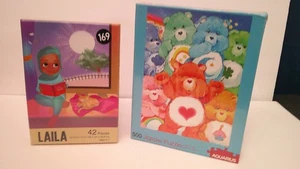Care Bears 500 Piece Puzzle & Laila 42 Piece Puzzle- Both New and Sealed - Picture 1 of 5