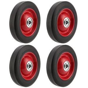 4PCS 8Inch Solid Rubber Tire Flat Free Solid Rubber Wheel Hand Truck Replacement - Picture 1 of 7