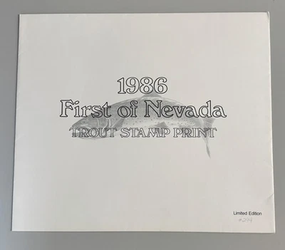 1986 Nevada State Trout Stamp & Print by Al Agnew - Image 1 of 4