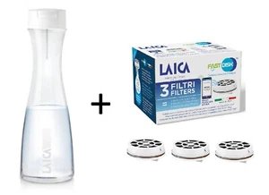 Glass Water Filter Bottle 1.1 L & 4 x FAST DISK Water Filters, LAICA Glassmart - Picture 1 of 20