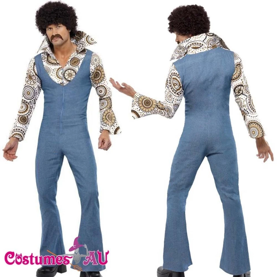 Para Hombres 60s 70s 1960s Hippie Groovy Disfraz Halloween Retro Hippy Disco Vestido Elegante Foto 1 de 4
