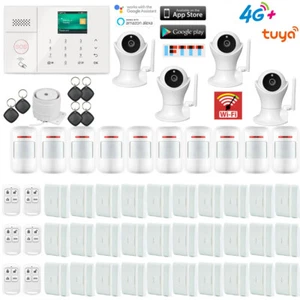 T50 WiFi+4G/GSM Tuya APP Wireless Home Burglar Security Alarm System+4 HP Camera - Picture 1 of 23