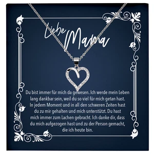 Mama Geschenk Sterlingsilber Schmuck Muttertag Geburtstag Frauen Halskette Herz - Bild 1 von 7