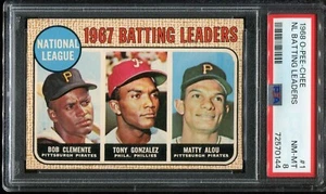 1968 O-PEE-CHEE OPC Baseball # 1 NL Batting Leaders (NM-MT) PSA 8 - Picture 1 of 2
