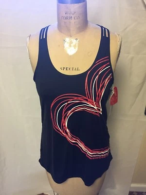 Camiseta sin mangas Ideology Go roja para mujer con gráfico de corazón pequeña negra 761005N250 Foto 1 de 2