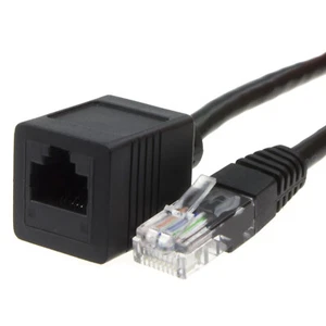 Network CAT5e FULL COPPER UTP Ethernet RJ45 Extension Male/Female Cable Black - Picture 1 of 21