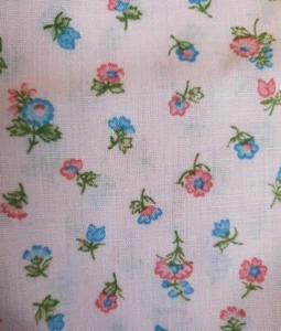 Sewing Fabric Pastel Pink & Blue Calico Floral 2ydX45" Cotton - Picture 1 of 4