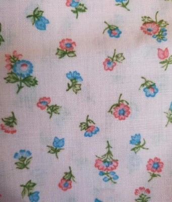 Sewing Fabric Pastel Pink & Blue Calico Floral 2ydX45" Cotton - Image 1 of 4