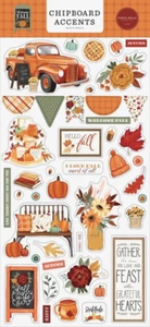 Fall Welcome Gather Leaves Pumpkins Autumn Pie Echo Park Welcome Fall Chipboard - Picture 1 of 1