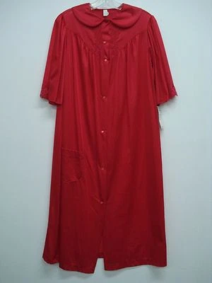 USA Made Nancy King Lingerie Waltz Length Robe Size Small Red #550L - Image 1 of 3