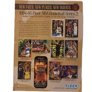 1994-95 Fleer NBA Basketball Series 2 Cards PRINT AD Card Promo Ad VTG 1990s - Picture 1 of 3