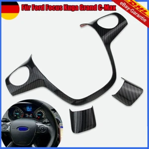 Carbon Fiber Lenkradabdeckung Verkleidung Für Ford Focus Kuga Grand C-Max - Bild 1 von 6